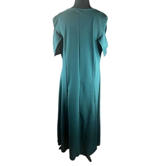 24/7 comfort apparel ruffle cold shoulder maxi dress hunter green 3XL New - Picture 5 of 8